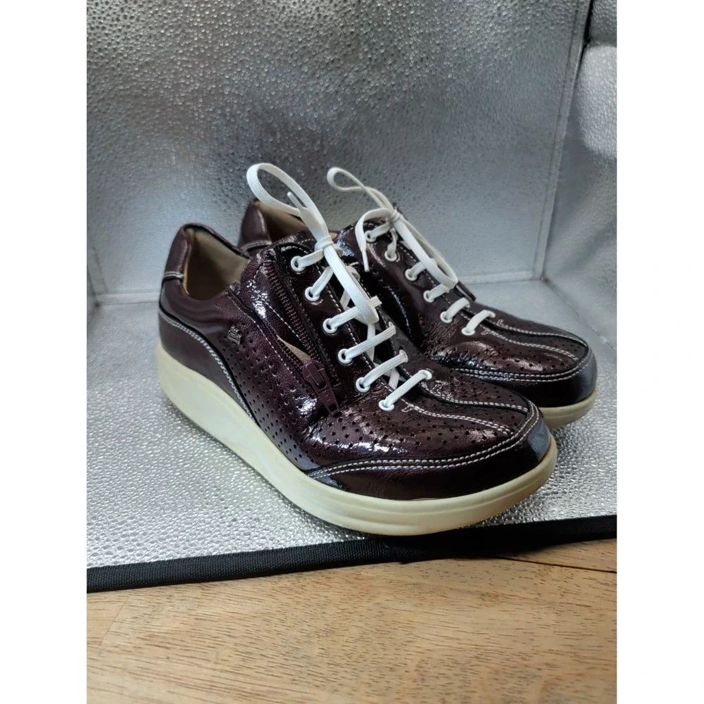 FINN COMFORT Charlotte leather sneakers shoes US Women's‎ 5 Dark Burgandy